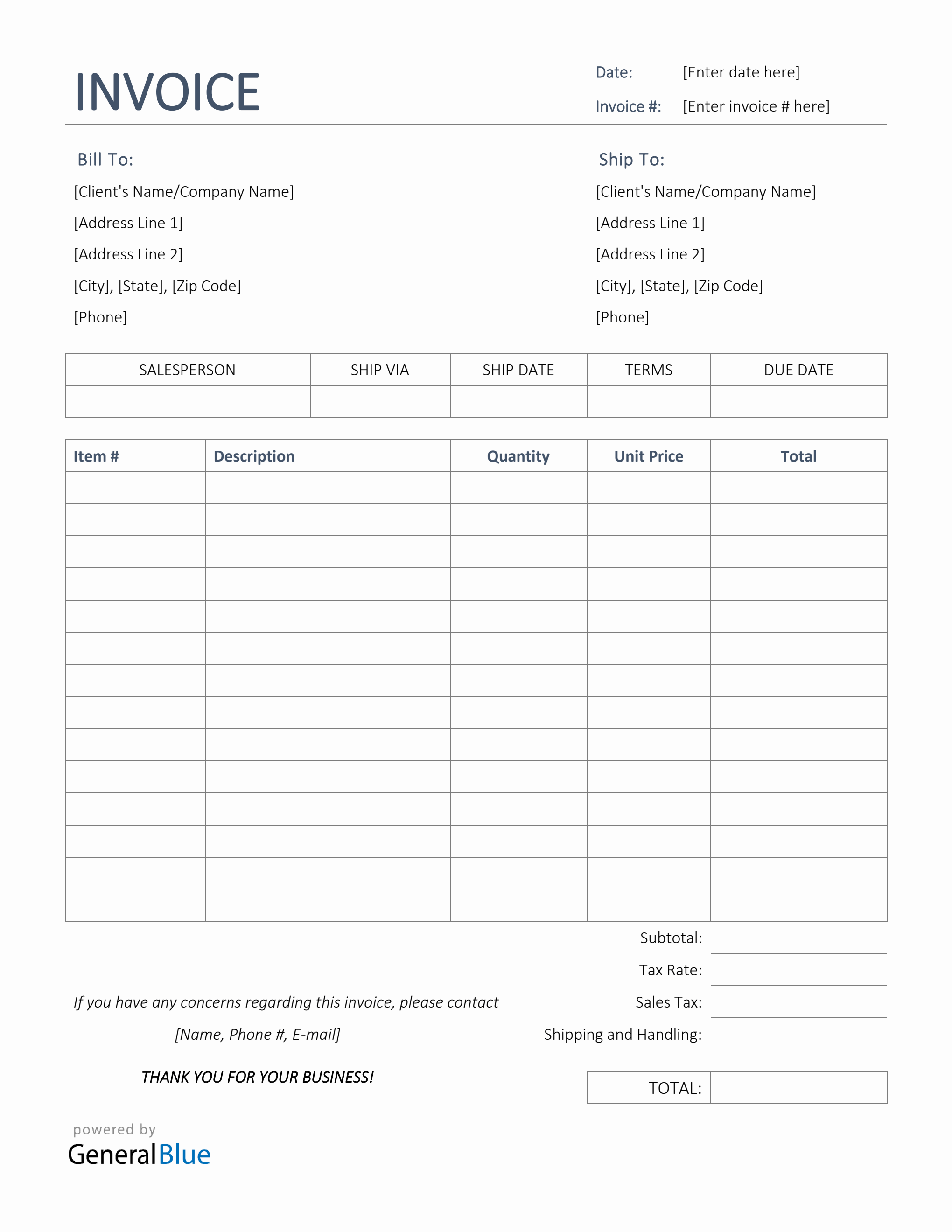 Sales Invoice Template in Word (Simple) Regarding Free Sample Invoice Template Word