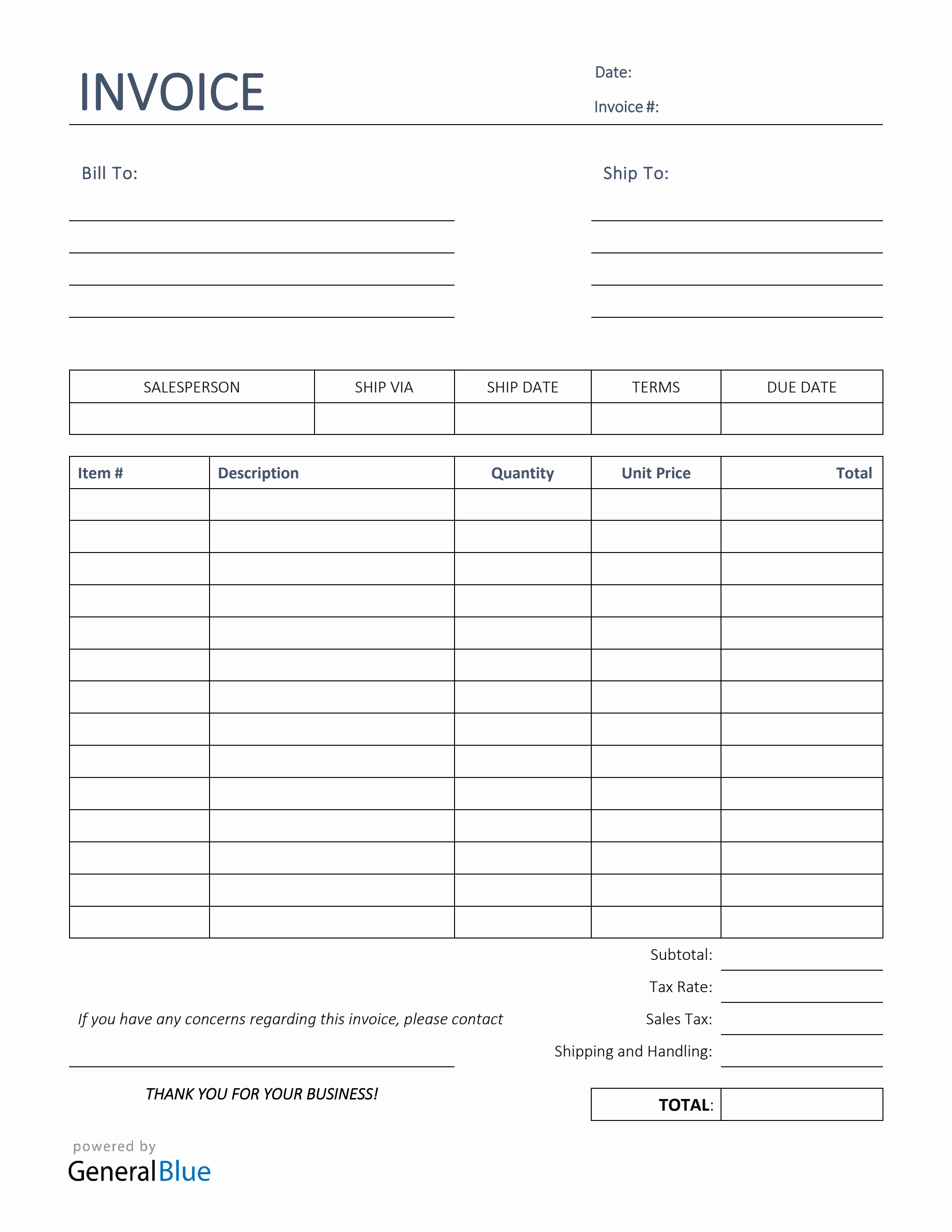 Sales Invoice Template in PDF (Simple)