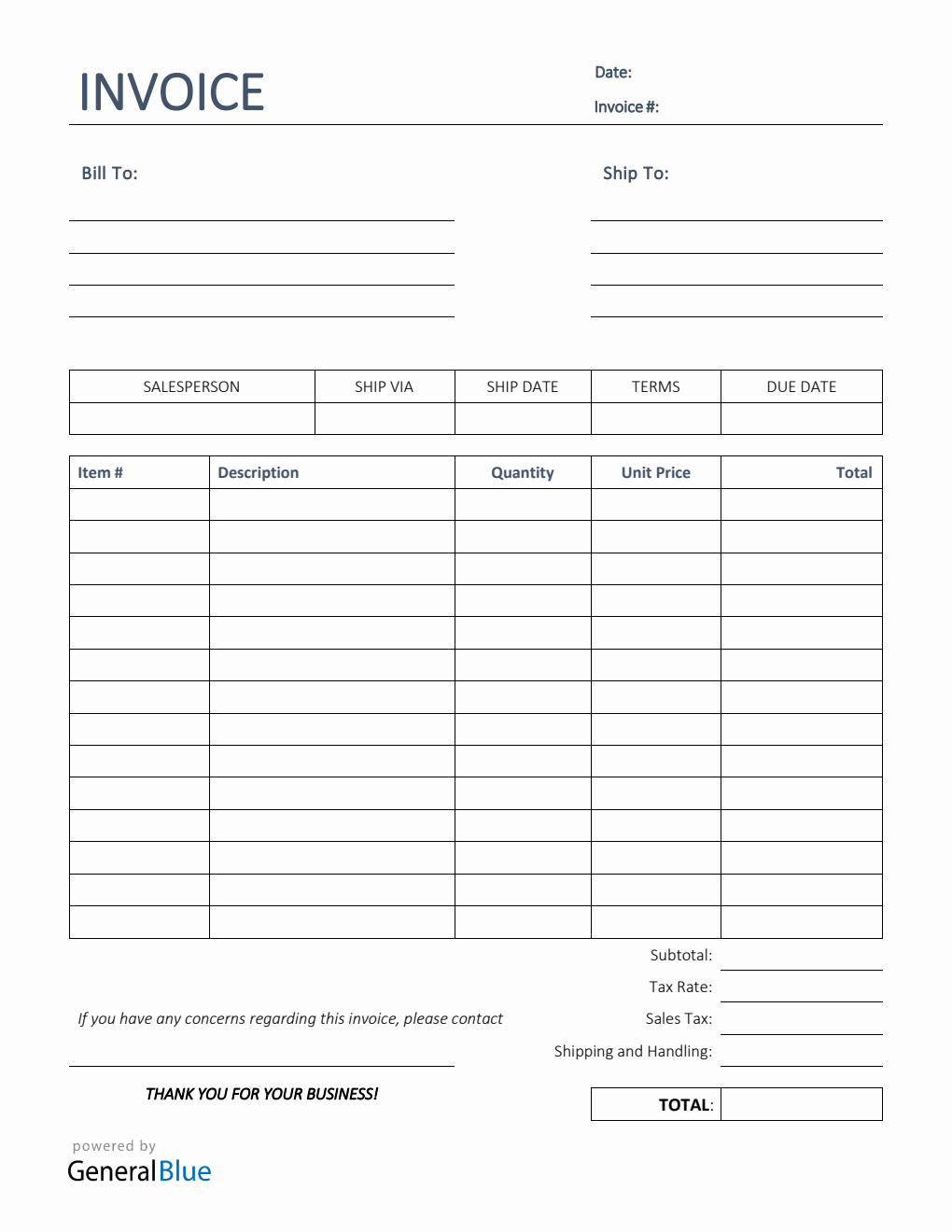 Sales Invoice Template in PDF (Simple)