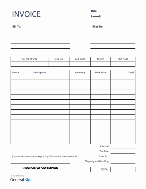 Sales Invoice Template in PDF (Simple)