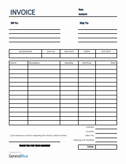 Sales Invoice Template in Word (Simple)