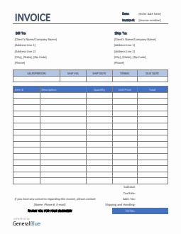Sales Invoice Template in Word (Colorful)