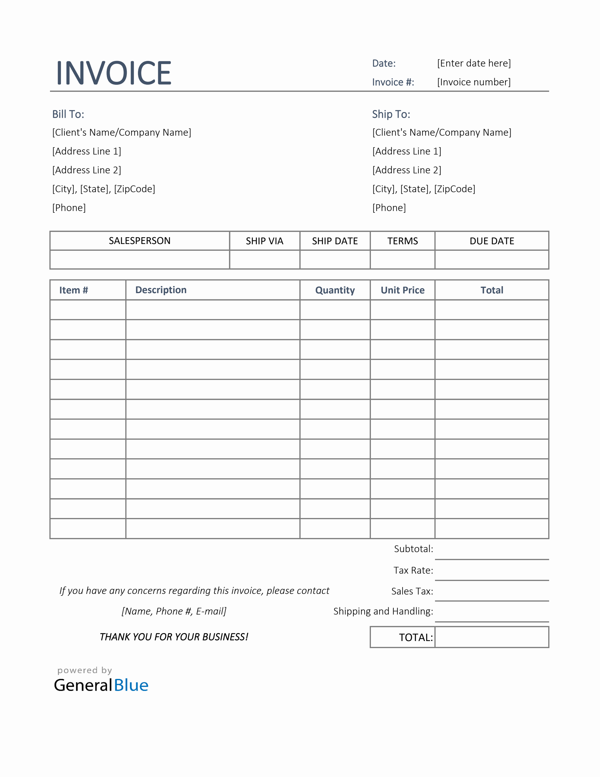 Sales Invoice Template In Excel Simple