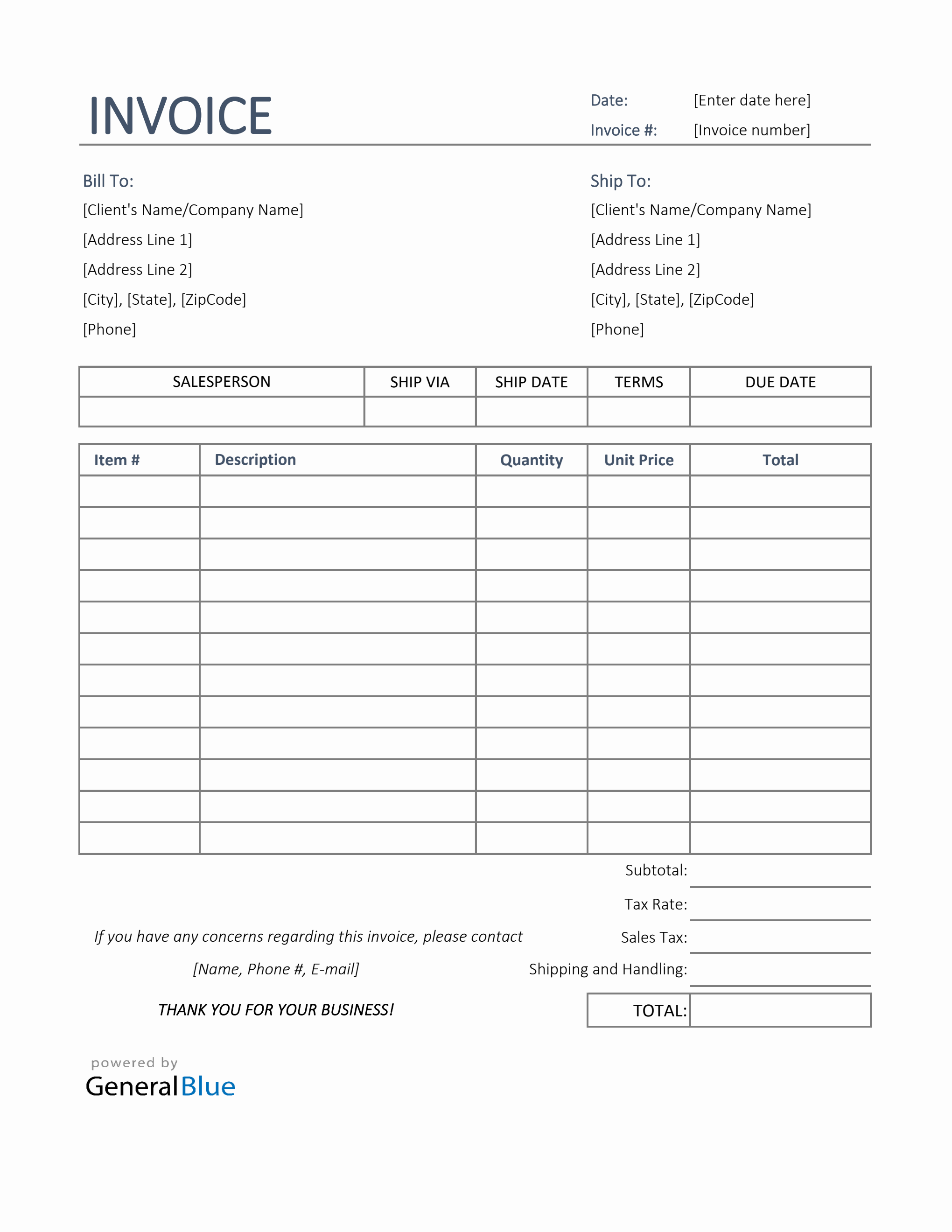 Sales Invoice Template In Excel Simple 