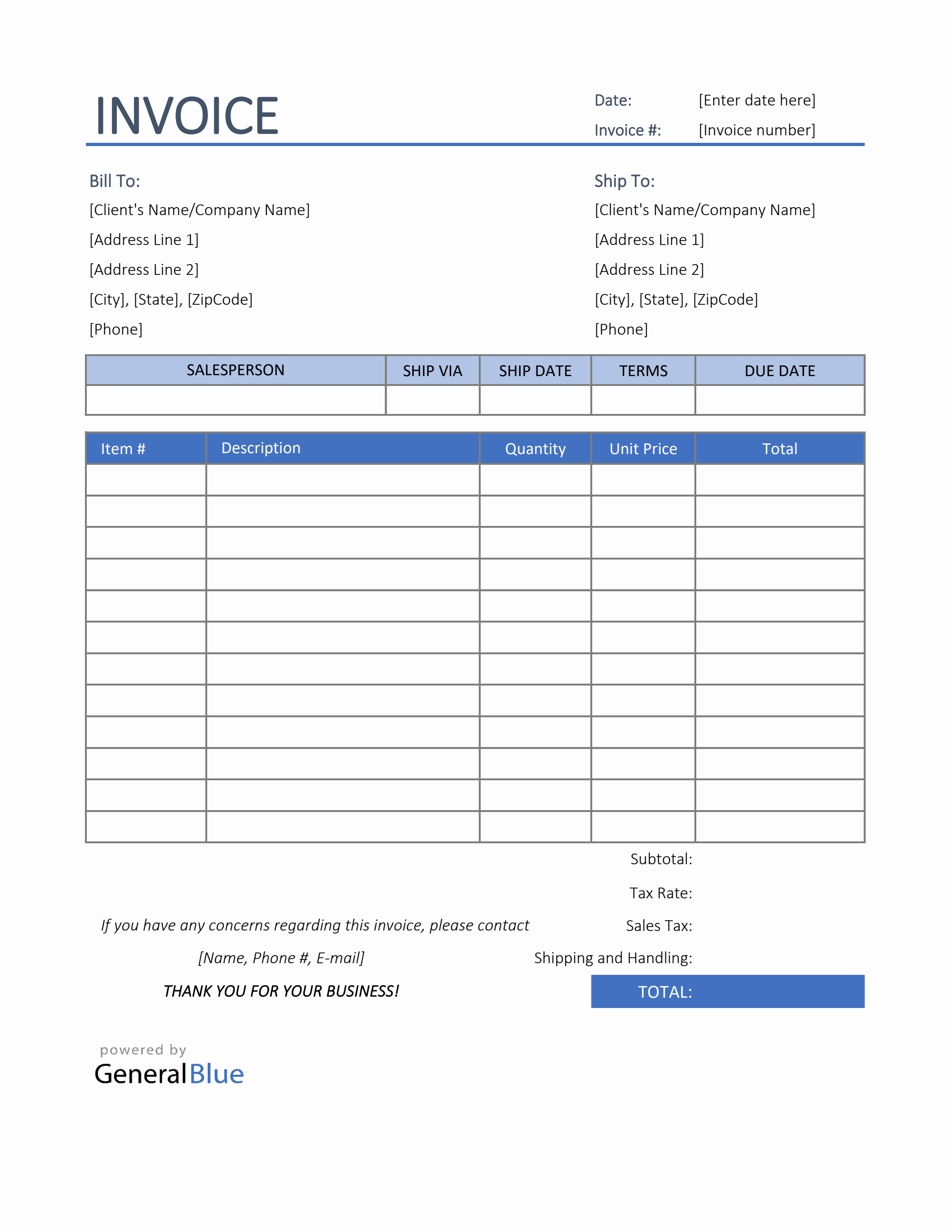 Free Printable Invoices Leenored