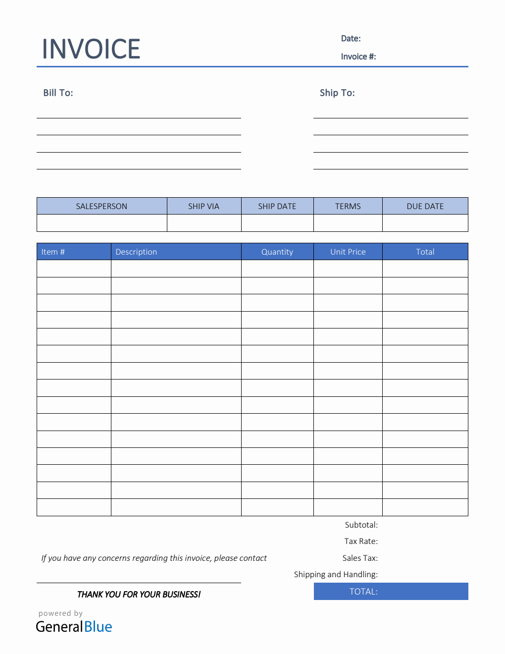 Sales Invoice Template in PDF (Colorful)