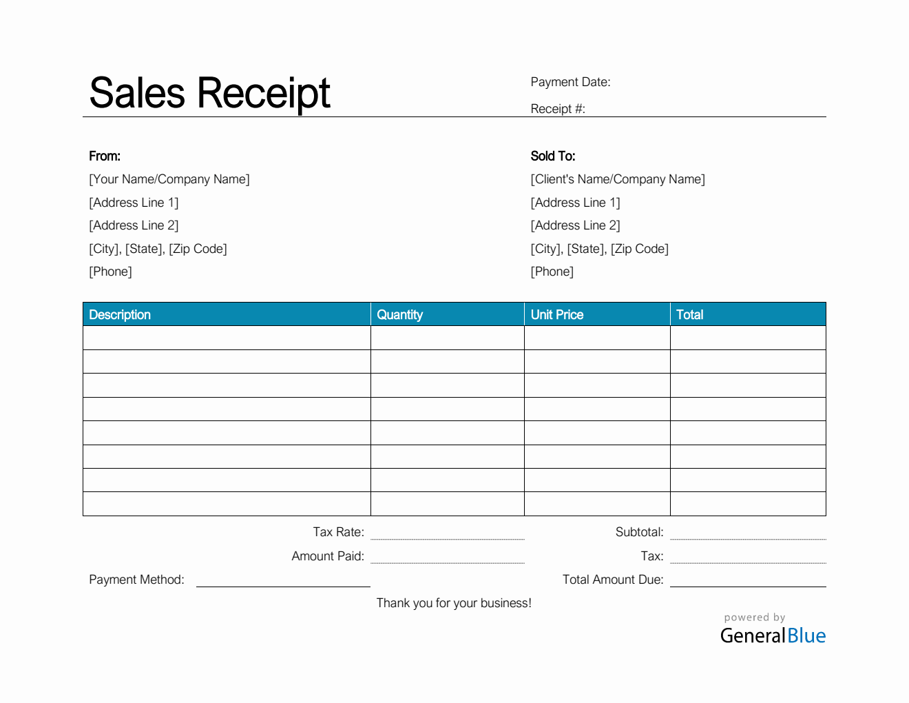 Free Word Receipt Templates free-word-receipt-templates