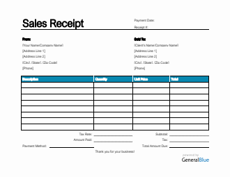 Sales Receipt Template in Word (Simple)