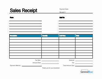 Sales Receipt Template in PDF (Simple)