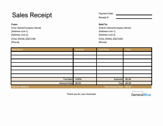 Sales Receipt Template in Excel (Basic)