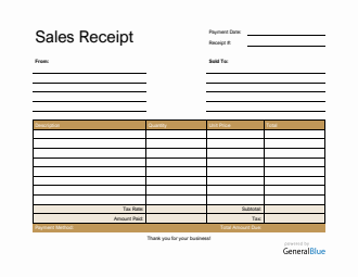Sales Receipt Template in PDF (Basic)