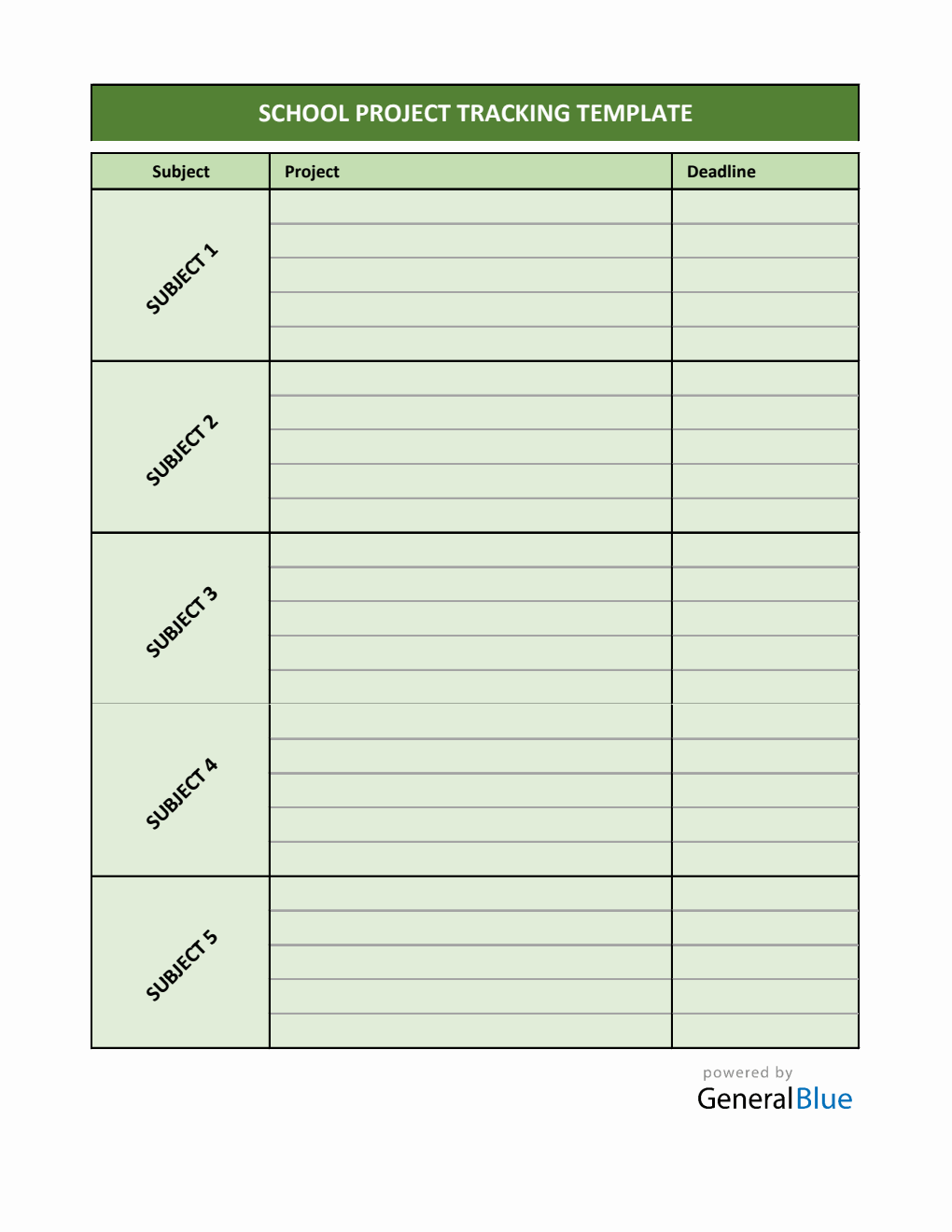 School Project Tracking Template in Excel