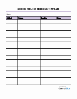 School Project Tracking Template in Word