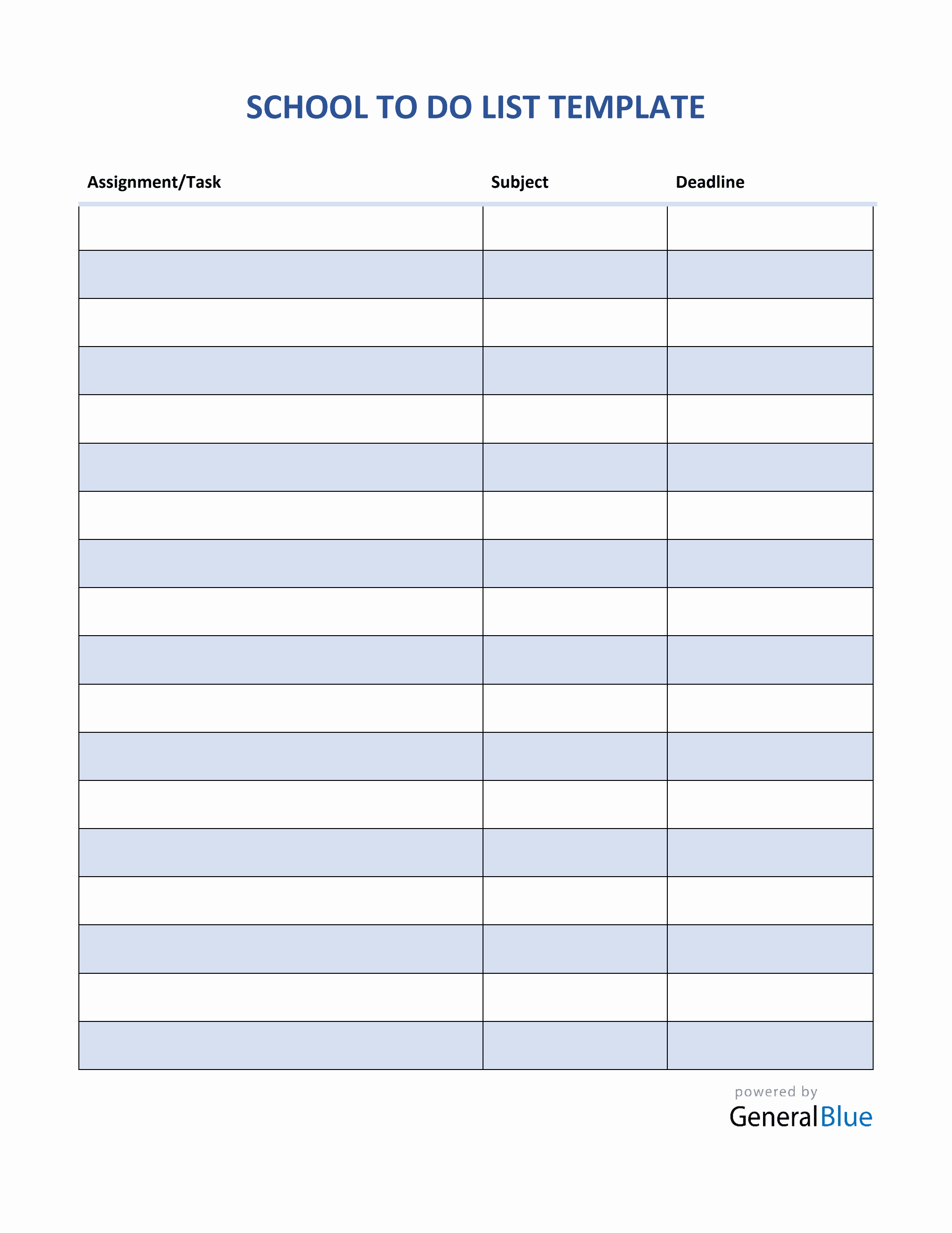school to do list template in pdf