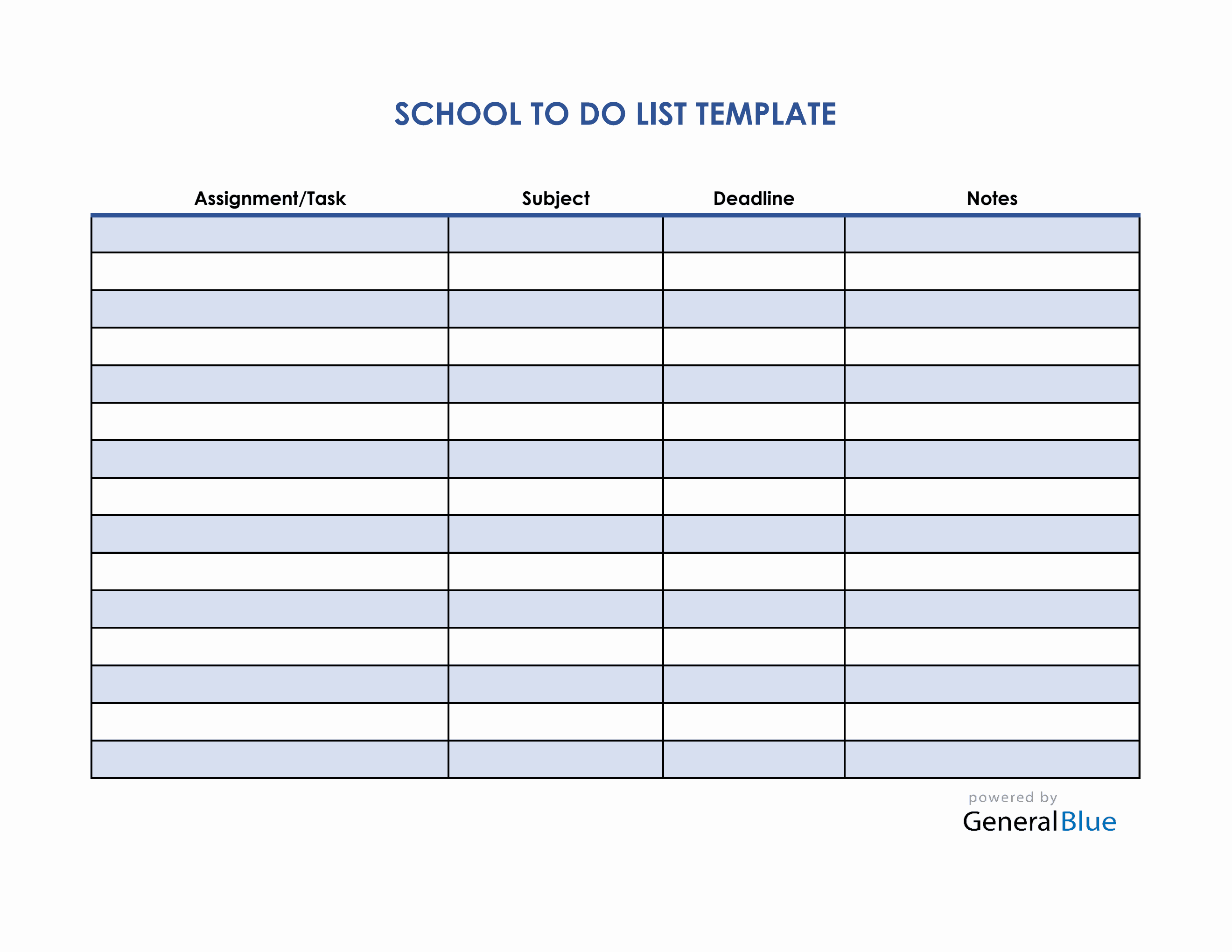 excel tasks template