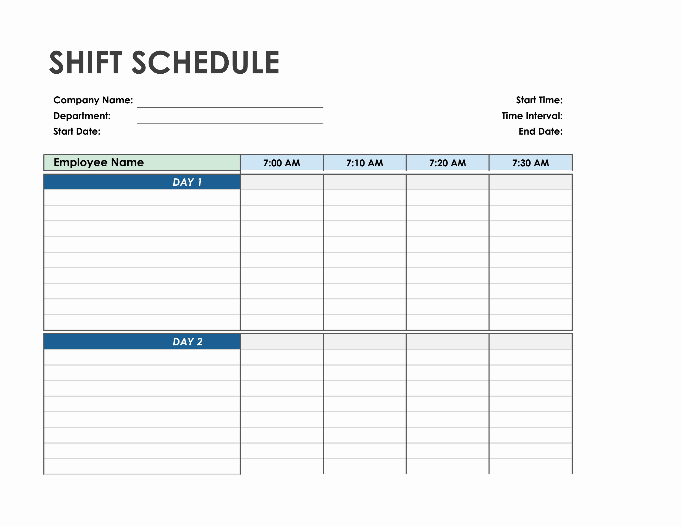 excel template shift schedule