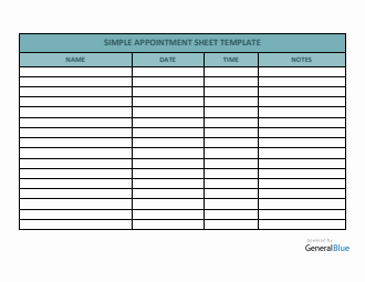Simple Appointment Sheet Template in PDF (Basic)