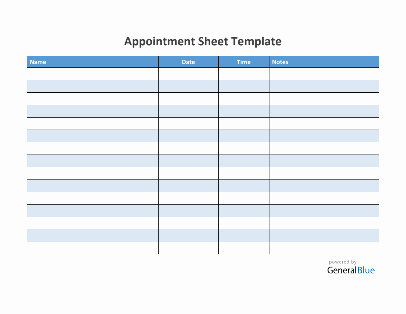 Simple Appointment Sheet Template in Word (Colorful)
