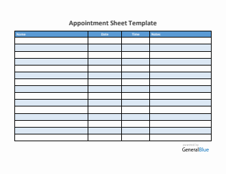 Simple Appointment Sheet Template in PDF (Colorful)