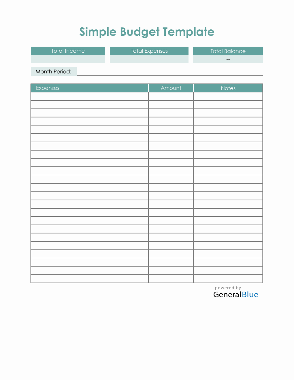 Excel Simple Budget Template Excel simple budget template