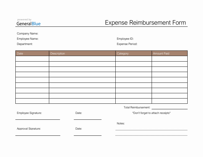 Simple Expense Reimbursement Form in Word (Simple)