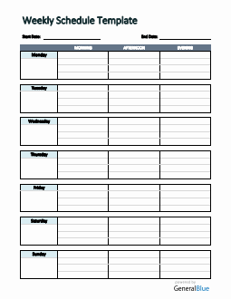 Simple Weekly Schedule Template in Word