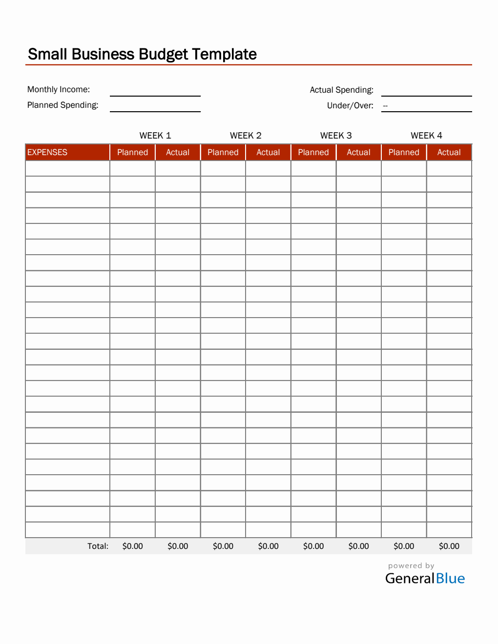 Free Excel Spreadsheet Templates For Small Business
