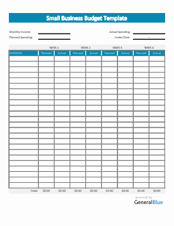 Small Business Budget Template in Excel (Colorful)