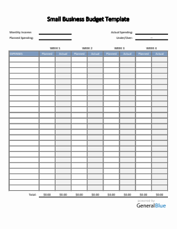 small business budget template in pdf basic