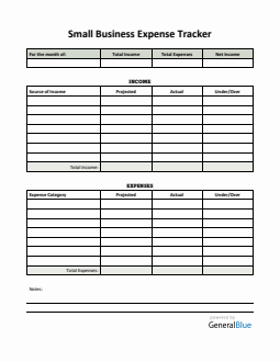 Small Business Expense Tracker in Word (Green)