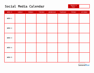 Editable Social Content Calendar (Word)