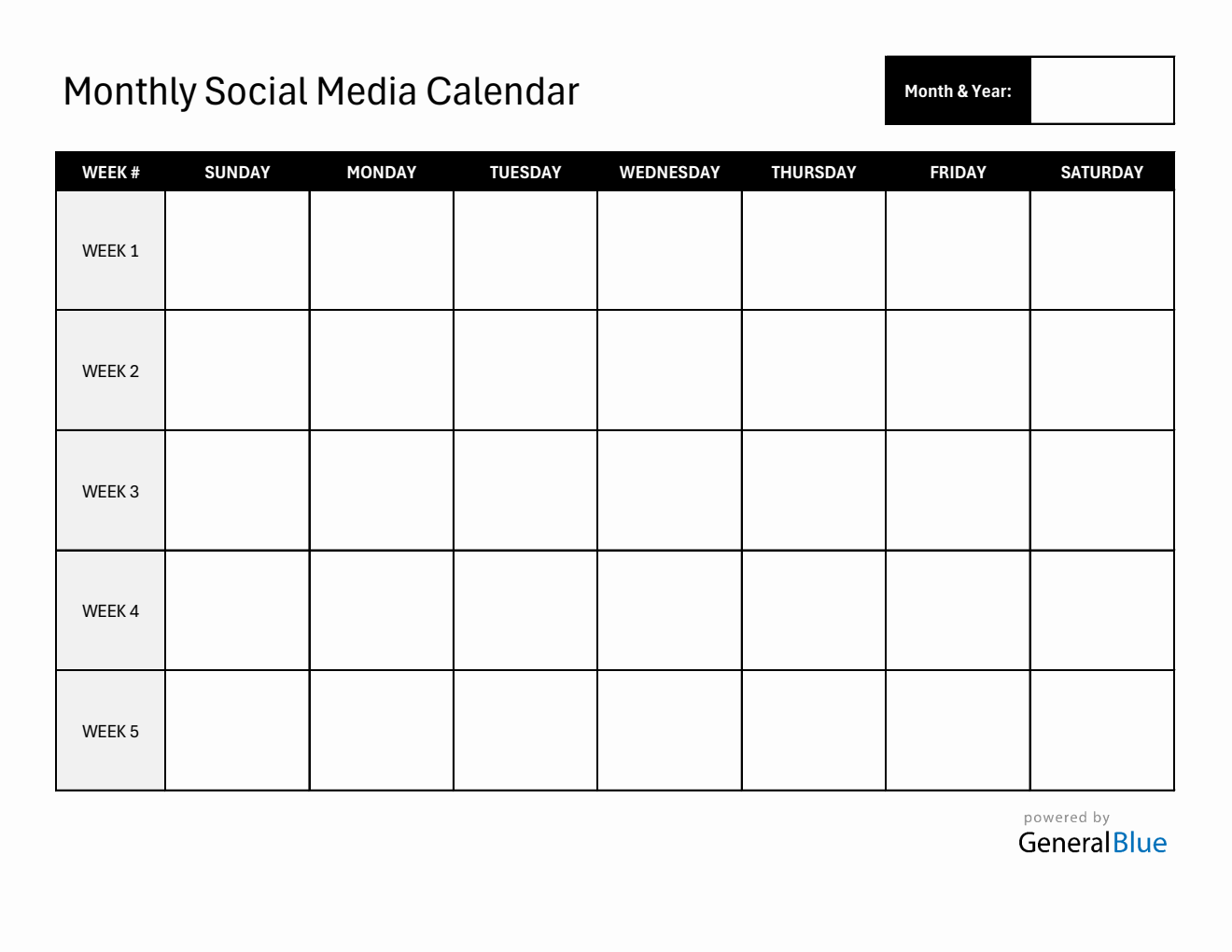 Free Excel Social Media Calendar Templates
