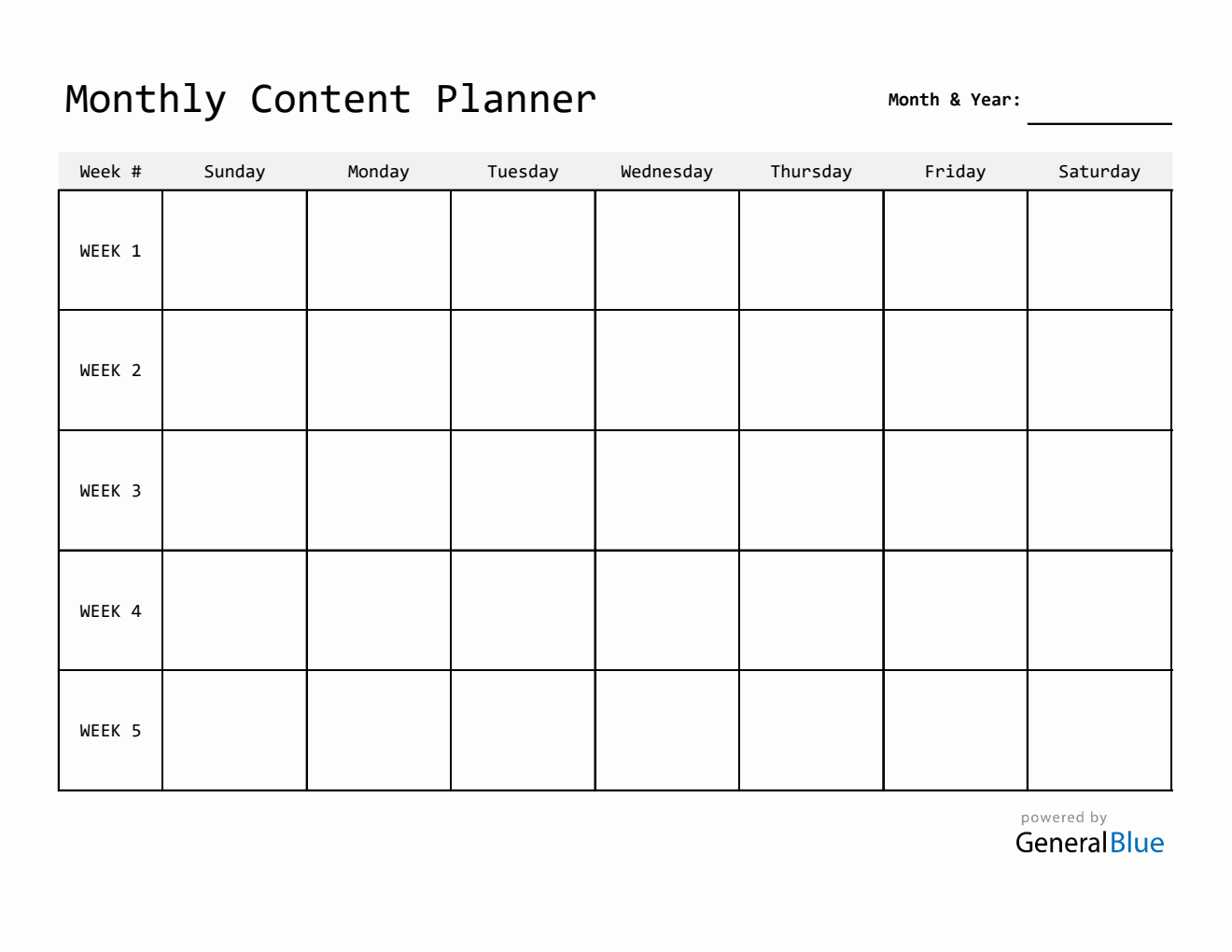 Free Excel Content Calendar Templates