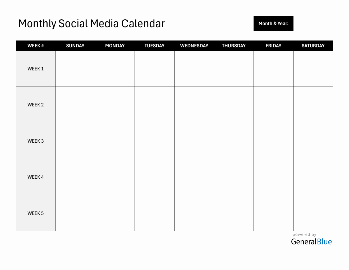  Social Content Calendar (Word)