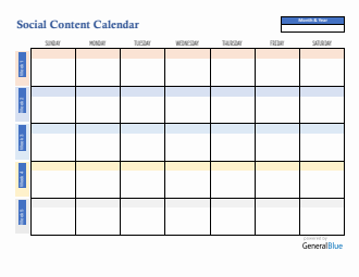 Free Blank Social Media Calendar & Planner Template - Word Format