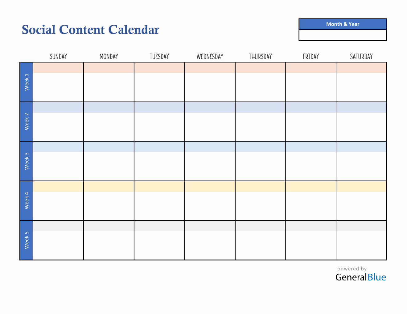 Free Excel Social Media Planner Templates