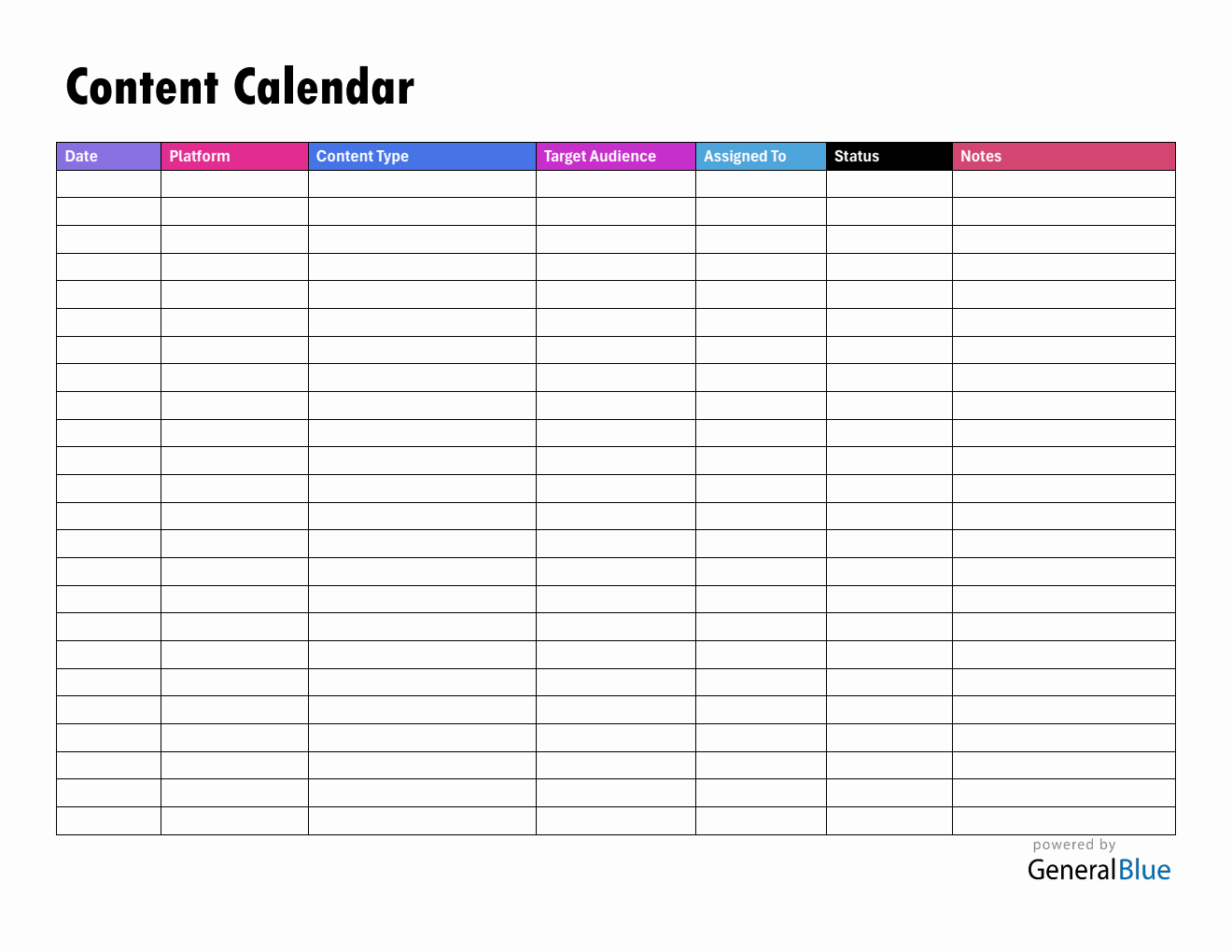 Content Calendar Templates