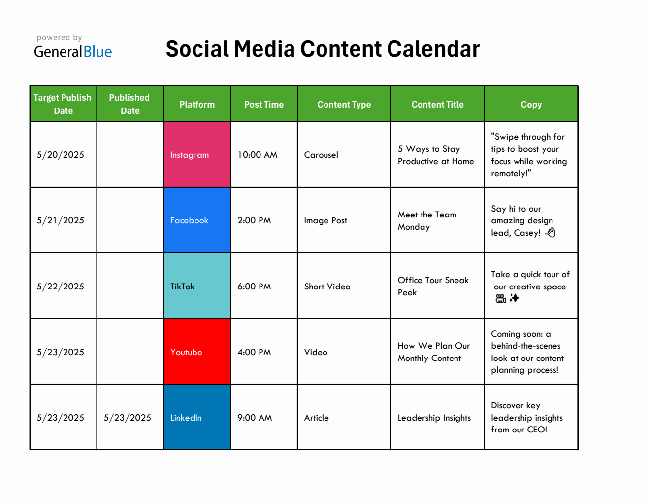 Free Excel Social Media Planner Templates free-excel-social-media-planner-templates