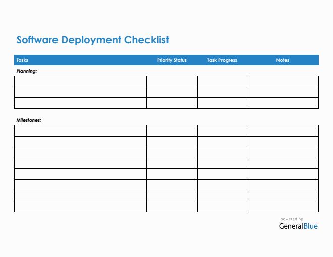 Software and System Deployment Checklist in PDF