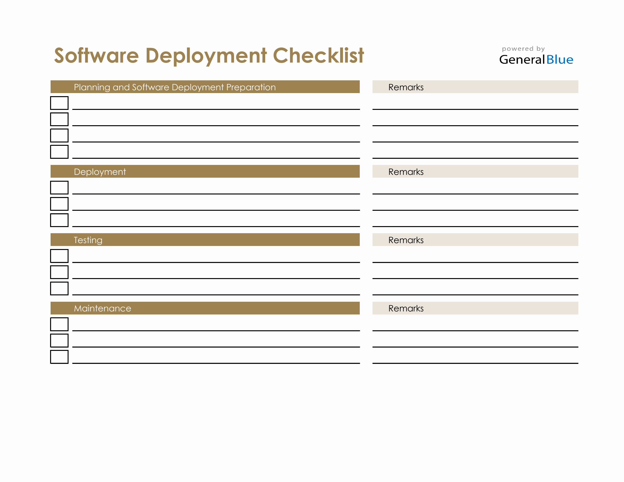 Software Deployment Checklist in Excel Software Deployment Checklist in Excel