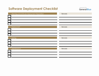Software Deployment Checklist in Word