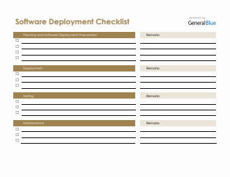 Software Deployment Checklist in PDF