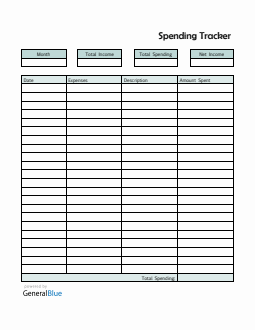 Spending Tracker in Word (Basic)