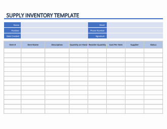 Excel Supply Inventory Template