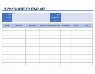 Stationary Inventory Template Excel