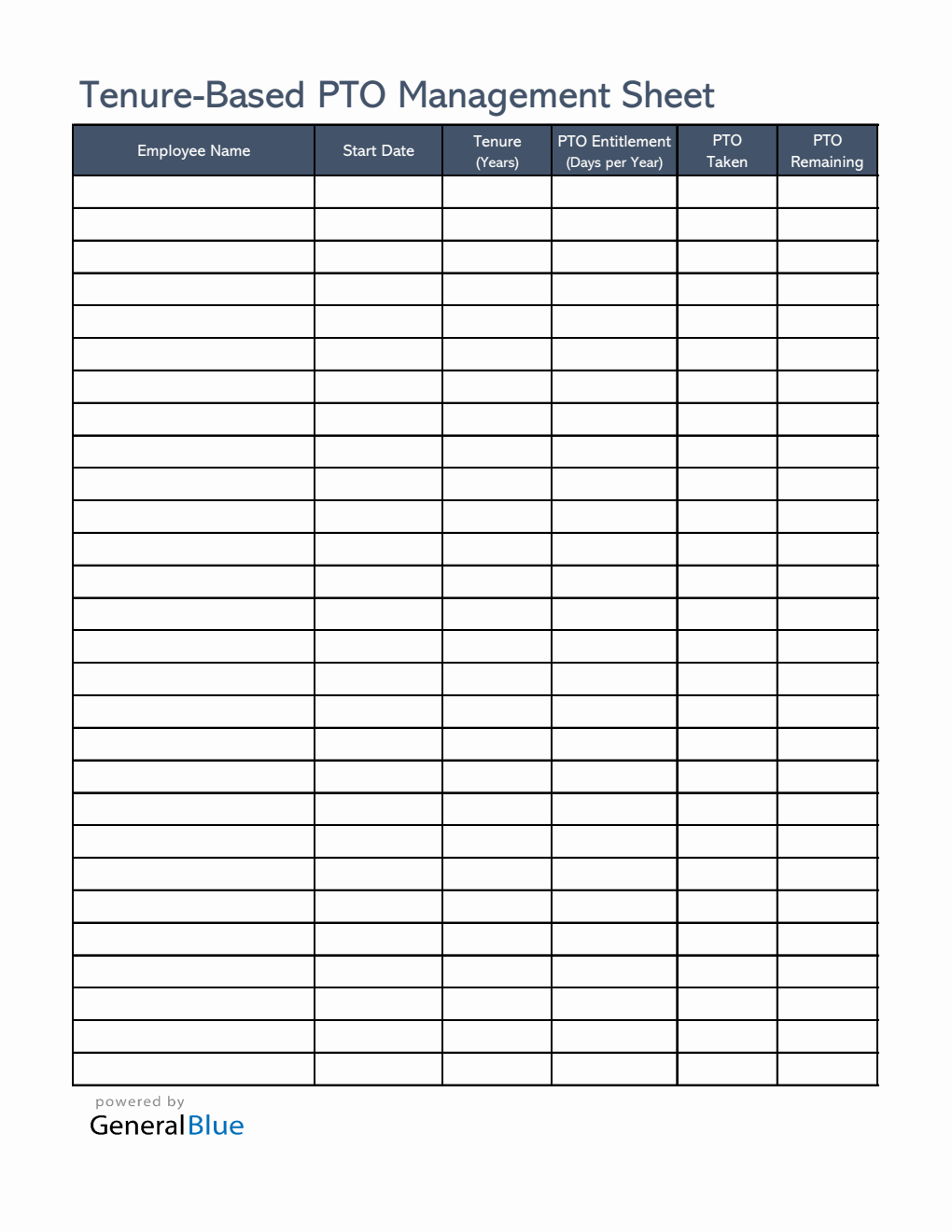 Free Excel Pto Tracker Templates