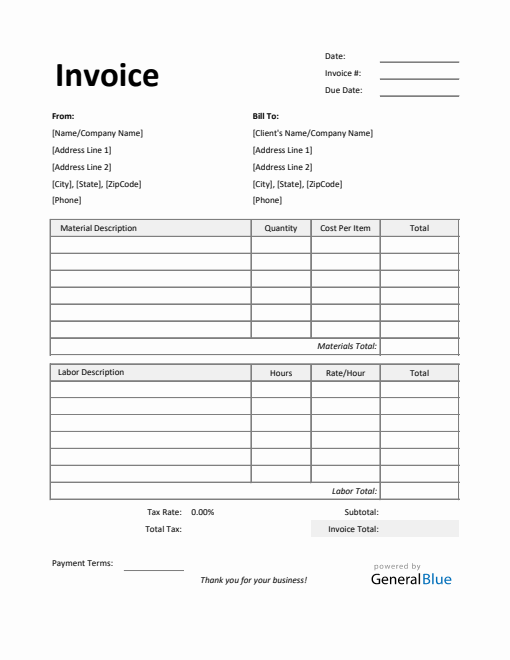 Time And Materials Templates