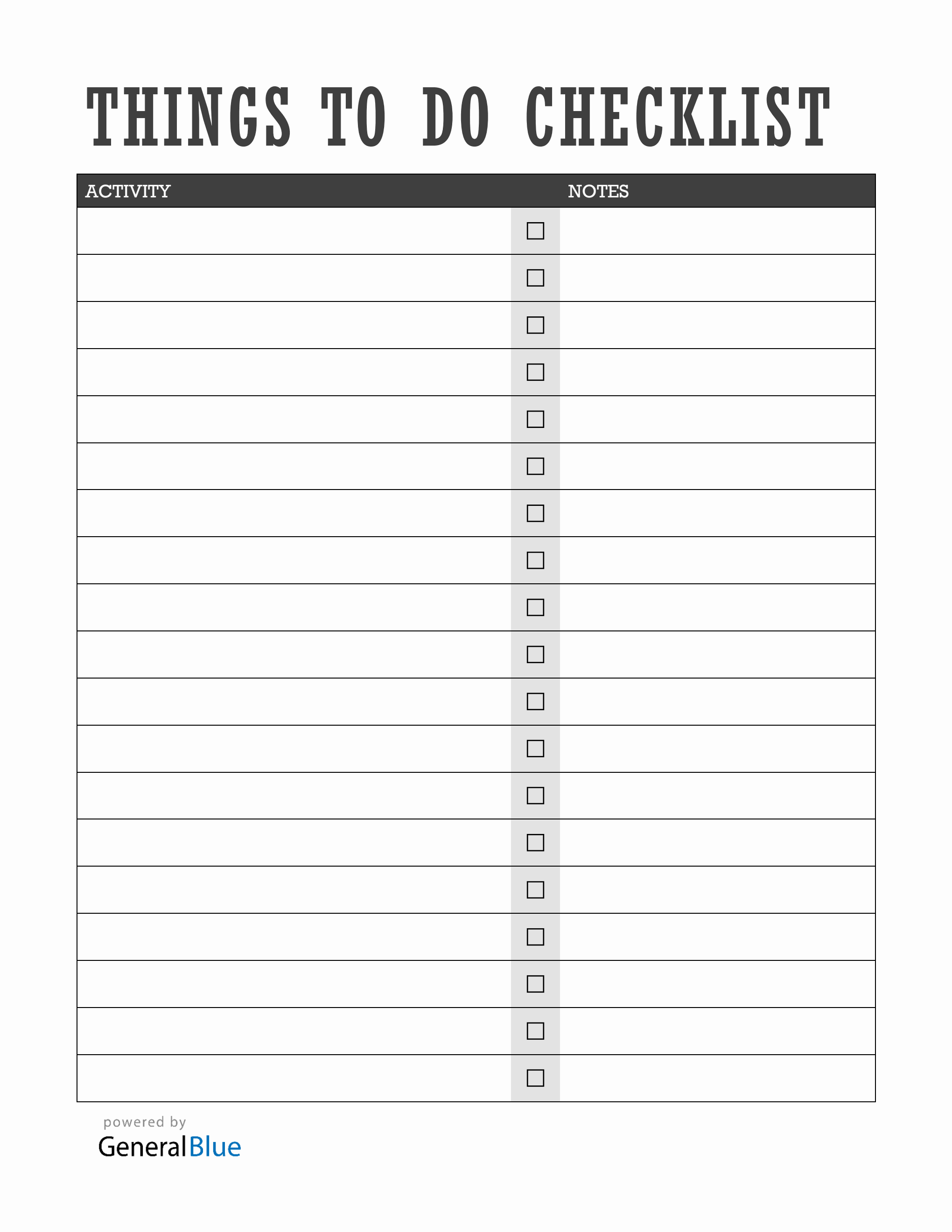 To Do Checklist.pdf Free PDF To Do List Template - Printable