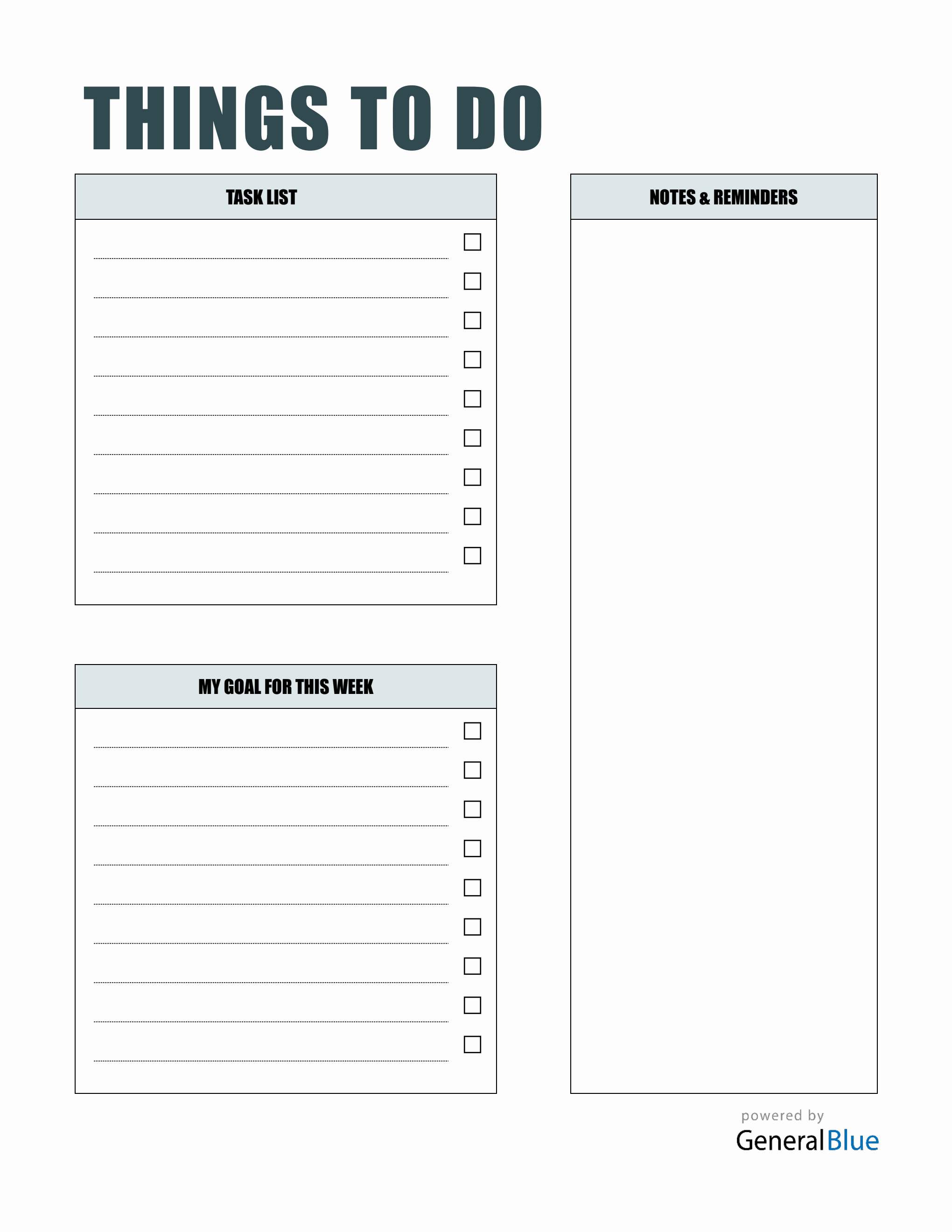 Free PDF To Do List Template - Simple
