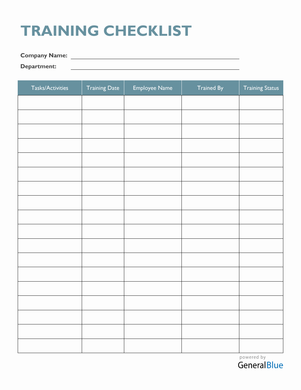 Raid Train Checklist.pdf Training Checklist Template Excel